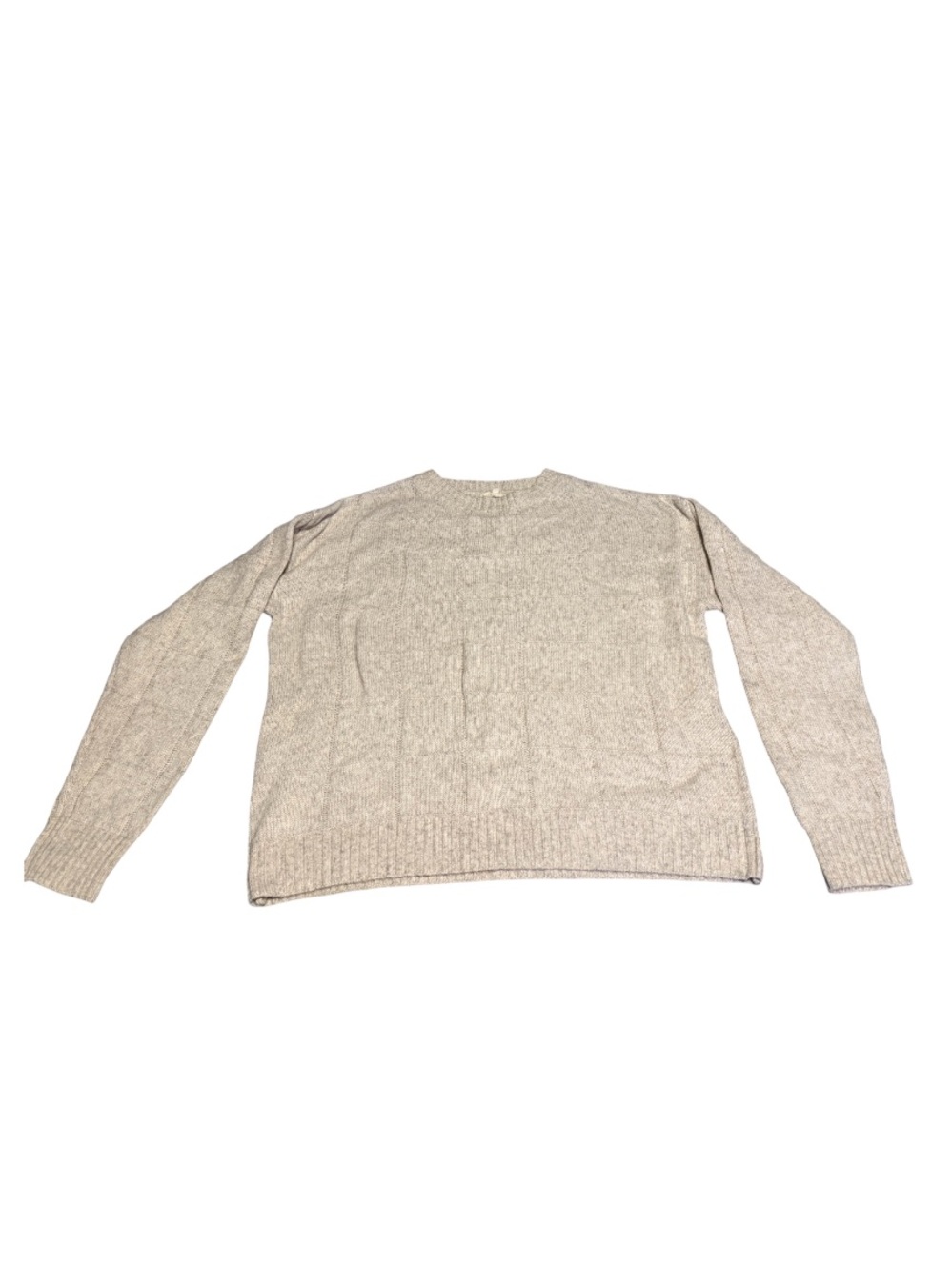 La Miel check textured pattern Crewneck Knit Sweater in oat milk size large
